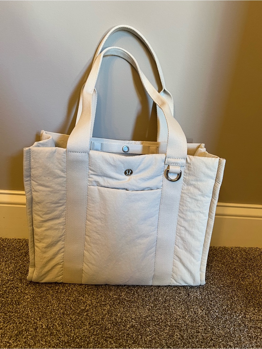 lululemon athletica Cream Quilted Everyday Tote